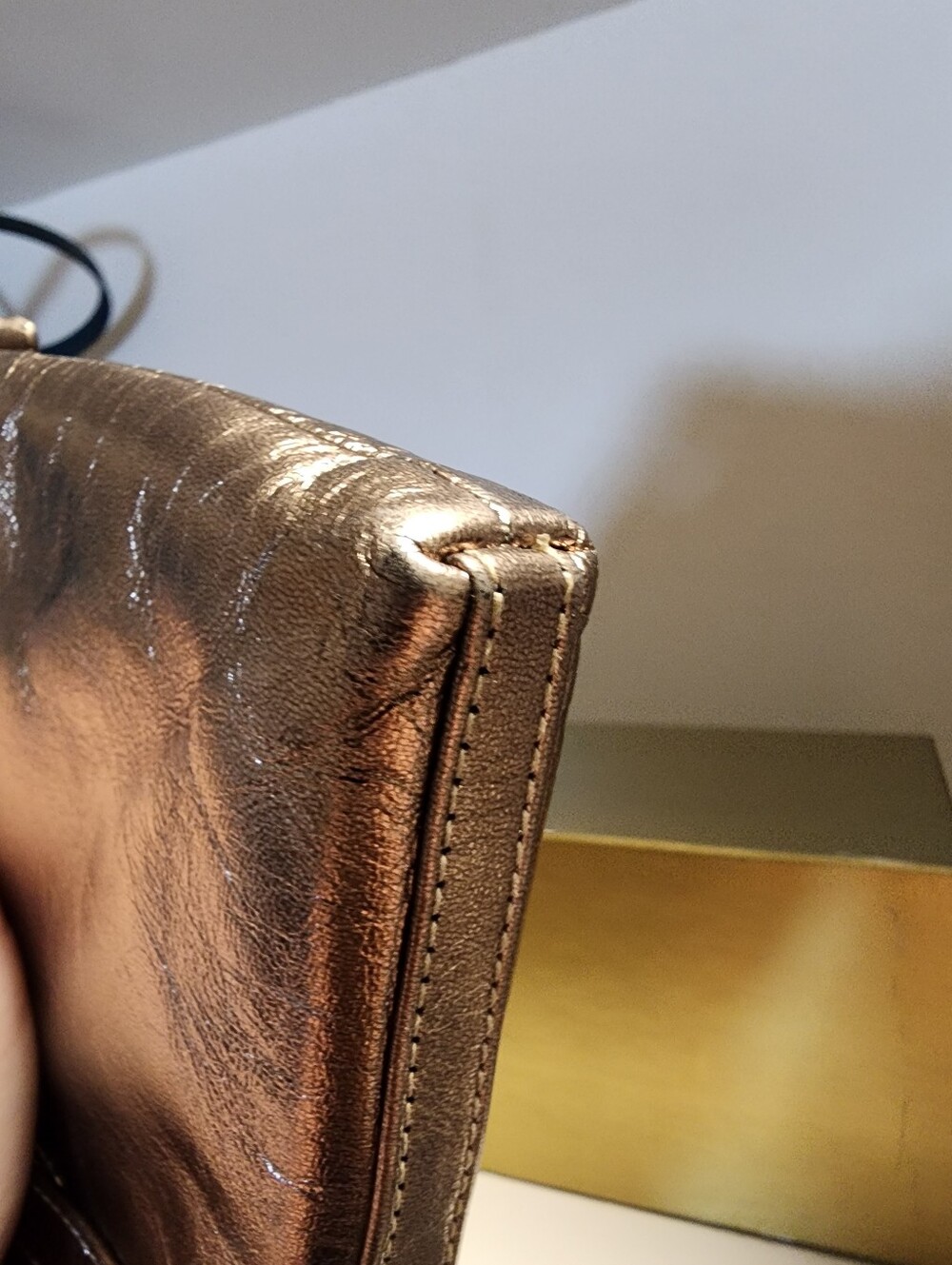Coach Vintage Metallic Belted Clutch With Mirror, Lamba Nappa, EUC, 2003, 9793 - Picture 5 of 13